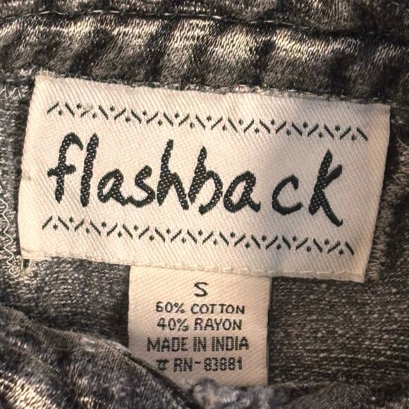 Vintage 90s Flashback Embroidered Metallic Gray Beaded Vest Floral Detail Boho - Picture 8 of 13